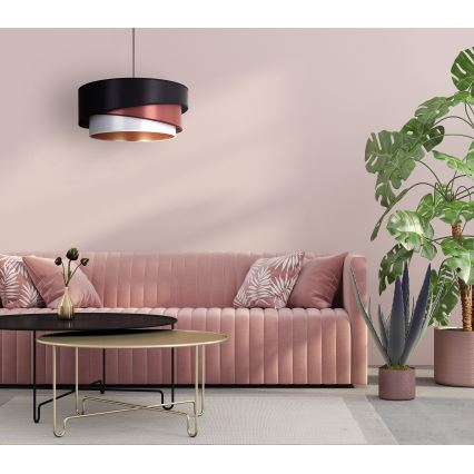 Duolla - Pakabinamas sietynas KOBO 1xE27/15W/230V diametras 45 cm juoda/bordo/sidabras