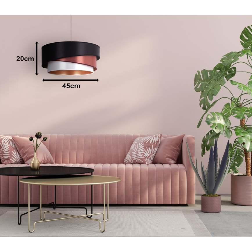 Duolla - Pakabinamas sietynas KOBO 1xE27/15W/230V diametras 45 cm juoda/bordo/sidabras