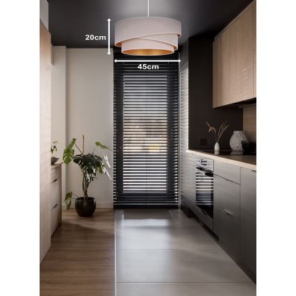 Duolla - Pakabinamas sietynas KOBO 1xE27/15W/230V diametras 45 cm kreminė/auksas