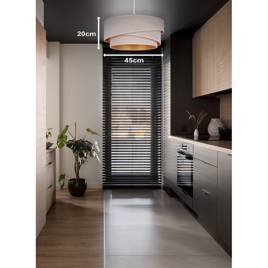 Duolla - Pakabinamas sietynas KOBO 1xE27/15W/230V diametras 45 cm kreminė/auksas