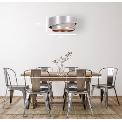 Duolla - Pakabinamas sietynas KOBO 1xE27/15W/230V diametras 45 cm sidabras/auksas