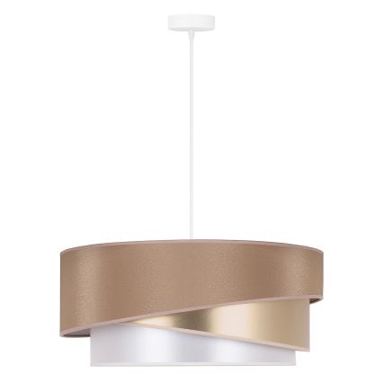 Duolla - Pakabinamas sietynas KOBO 1xE27/15W/230V diametras 45 cm smėlio spalva/auksas/balta