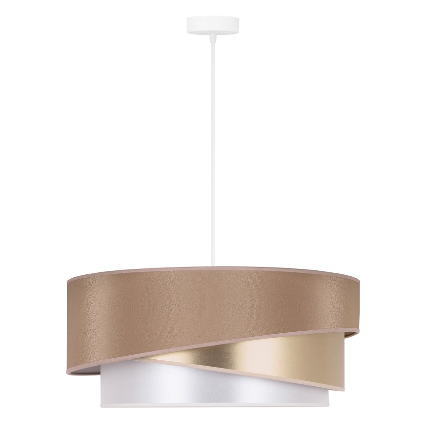 Duolla - Pakabinamas sietynas KOBO 1xE27/15W/230V diametras 45 cm smėlio spalva/auksas/balta