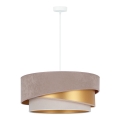Duolla - Pakabinamas sietynas KOBO 1xE27/15W/230V diametras 45 cm smėlio spalva/auksas/kreminė