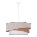 Duolla - Pakabinamas sietynas KOBO 1xE27/15W/230V diametras 45 cm smėlio spalva/ruda/balta
