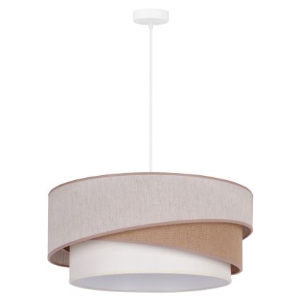 Duolla - Pakabinamas sietynas KOBO 1xE27/15W/230V diametras 45 cm smėlio spalva/ruda/balta
