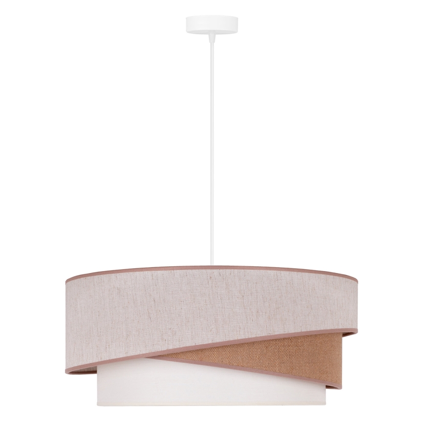 Duolla - Pakabinamas sietynas KOBO 1xE27/15W/230V diametras 45 cm smėlio spalva/ruda/balta