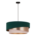 Duolla - Pakabinamas sietynas KOBO 1xE27/15W/230V diametras 45 cm žalia/rožinis auksas/kreminė