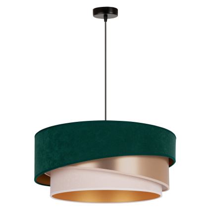 Duolla - Pakabinamas sietynas KOBO 1xE27/15W/230V diametras 45 cm žalia/rožinis auksas/kreminė