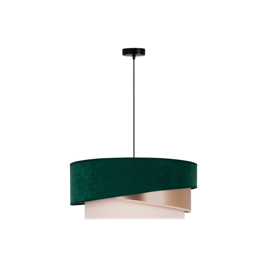 Duolla - Pakabinamas sietynas KOBO 1xE27/15W/230V diametras 45 cm žalia/rožinis auksas/kreminė