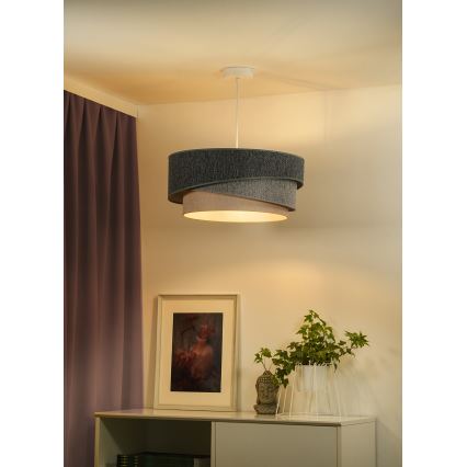 Duolla - Pakabinamas sietynas KOBO ECO RECYCLING 1xE27/15W/230V diametras 45 cm žalia/pilka/kreminė