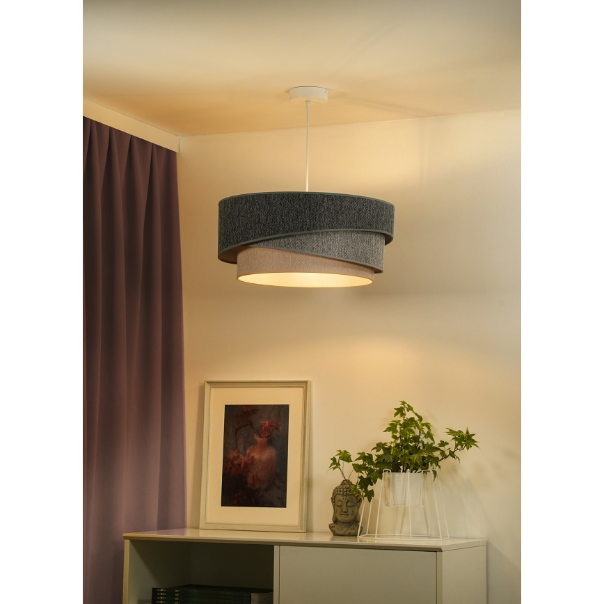 Duolla - Pakabinamas sietynas KOBO ECO RECYCLING 1xE27/15W/230V diametras 45 cm žalia/pilka/kreminė