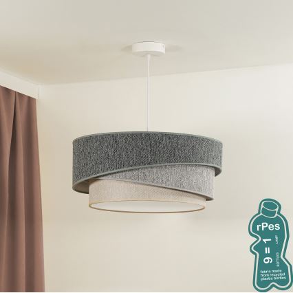 Duolla - Pakabinamas sietynas KOBO ECO RECYCLING 1xE27/15W/230V diametras 45 cm žalia/pilka/kreminė