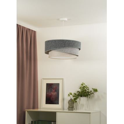 Duolla - Pakabinamas sietynas KOBO ECO RECYCLING 1xE27/15W/230V diametras 45 cm žalia/pilka/kreminė