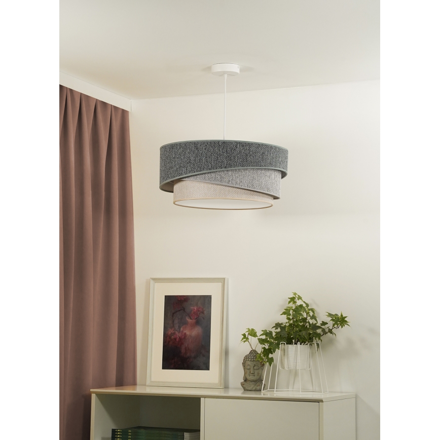 Duolla - Pakabinamas sietynas KOBO ECO RECYCLING 1xE27/15W/230V diametras 45 cm žalia/pilka/kreminė