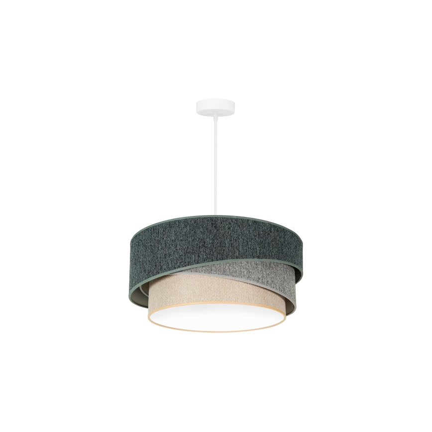 Duolla - Pakabinamas sietynas KOBO ECO RECYCLING 1xE27/15W/230V diametras 45 cm žalia/pilka/kreminė
