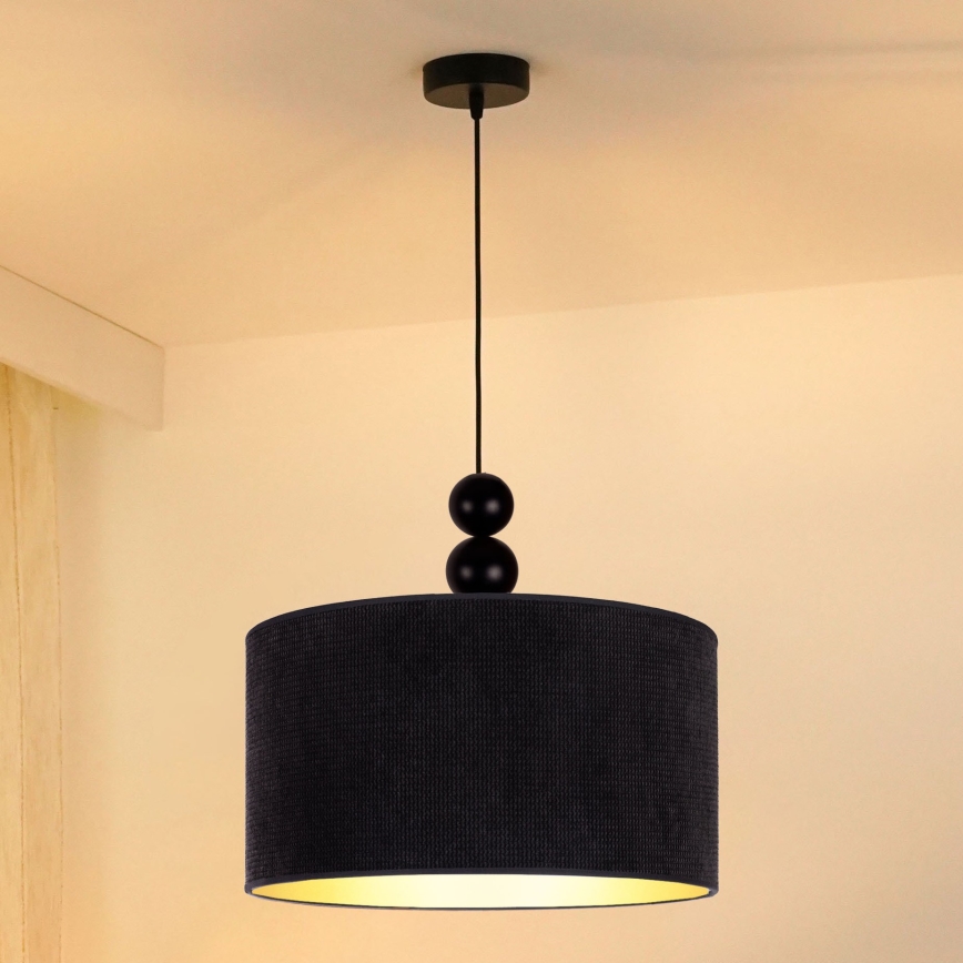 Duolla - Pakabinamas sietynas LYON 1xE27/15W/230V diametras 40 cm juoda
