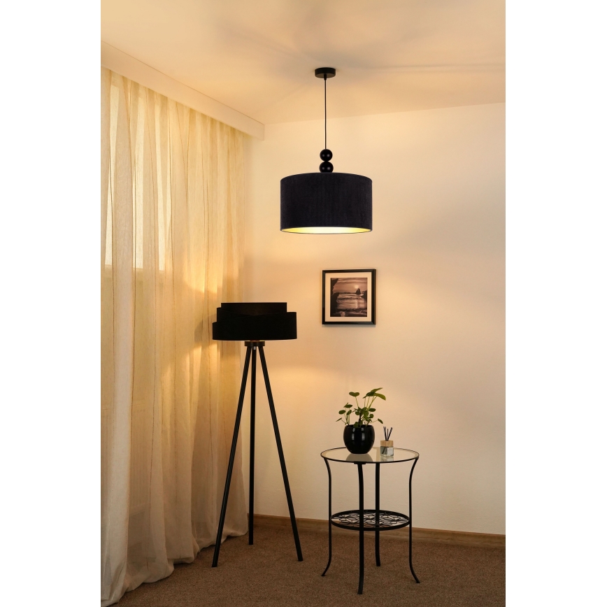 Duolla - Pakabinamas sietynas LYON 1xE27/15W/230V diametras 40 cm juoda