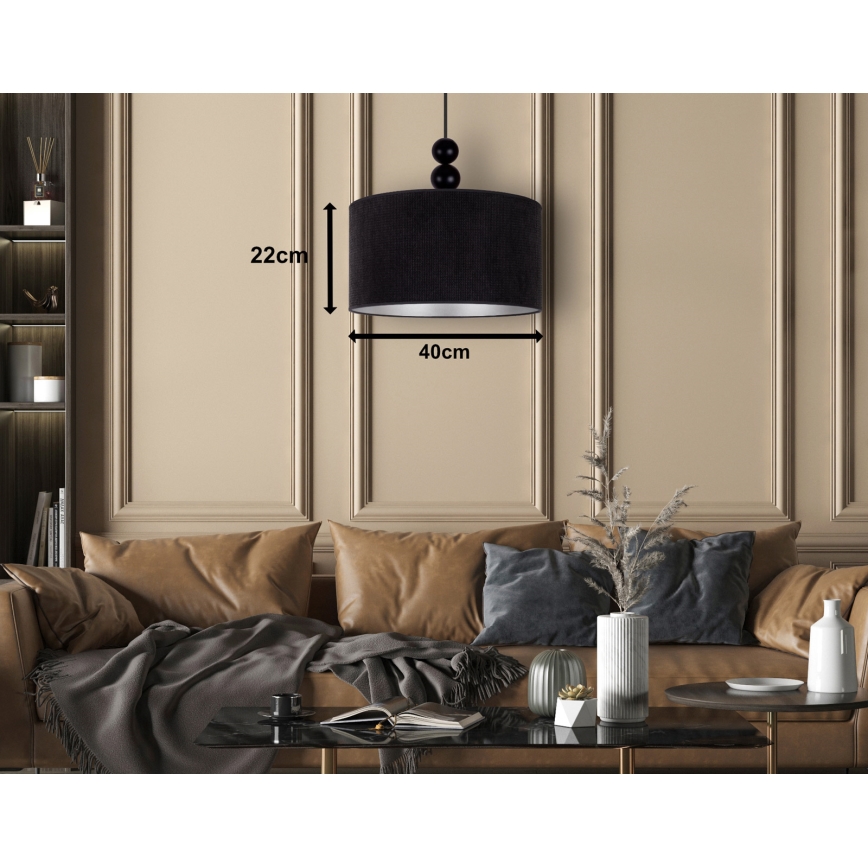 Duolla - Pakabinamas sietynas LYON 1xE27/15W/230V diametras 40 cm juoda