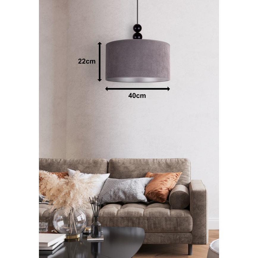 Duolla - Pakabinamas sietynas LYON 1xE27/15W/230V diametras 40 cm pilka