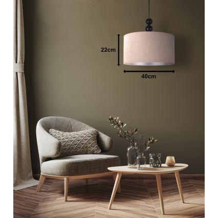 Duolla - Pakabinamas sietynas LYON 1xE27/15W/230V diametras 40 cm smėlio spalva
