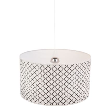 Duolla - Pakabinamas sietynas MAROKO 1xE27/40W/230V diametras 45 cm balta/juoda