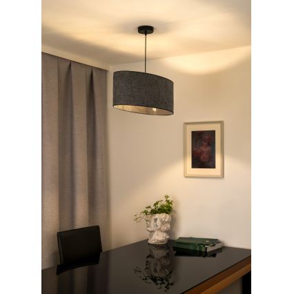 Duolla - Pakabinamas sietynas OVAL 1xE27/15W/230V pilka