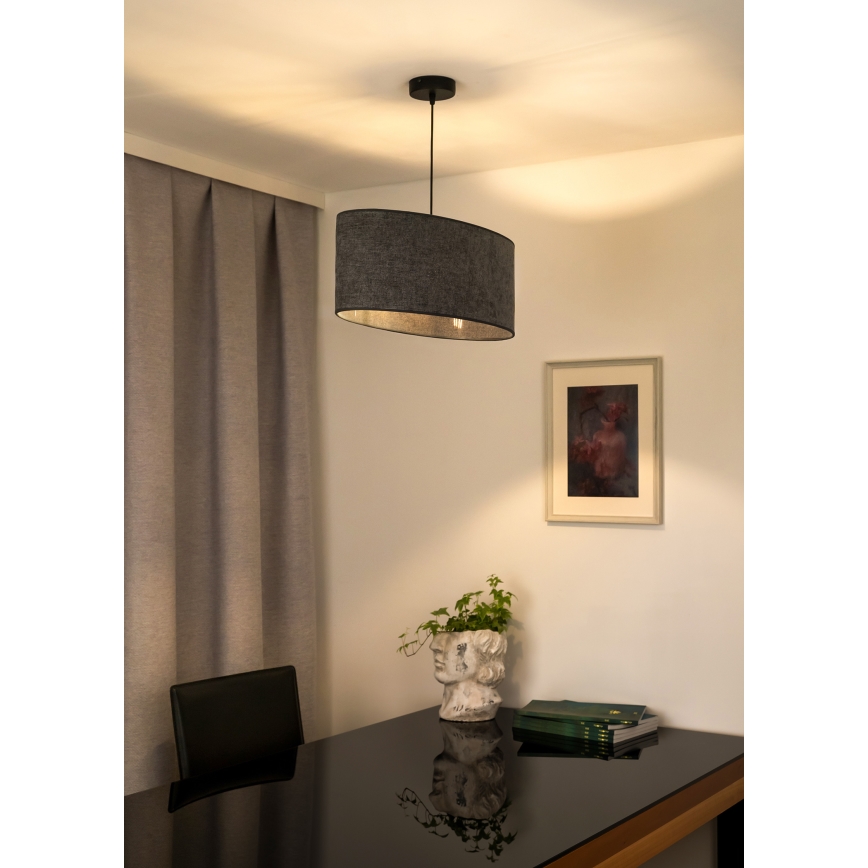 Duolla - Pakabinamas sietynas OVAL 1xE27/15W/230V pilka