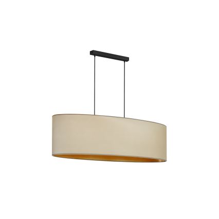 Duolla - Pakabinamas sietynas OVAL VEGAN 2xE27/15W/230V smėlio spalva