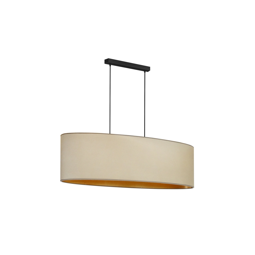 Duolla - Pakabinamas sietynas OVAL VEGAN 2xE27/15W/230V smėlio spalva