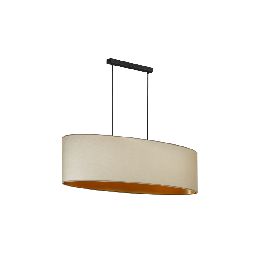 Duolla - Pakabinamas sietynas OVAL VEGAN 2xE27/15W/230V smėlio spalva
