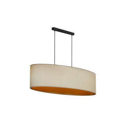 Duolla - Pakabinamas sietynas OVAL VEGAN 2xE27/15W/230V smėlio spalva