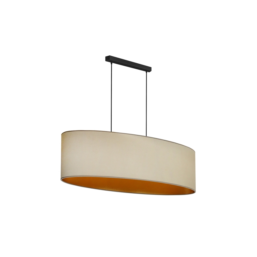 Duolla - Pakabinamas sietynas OVAL VEGAN 2xE27/15W/230V smėlio spalva