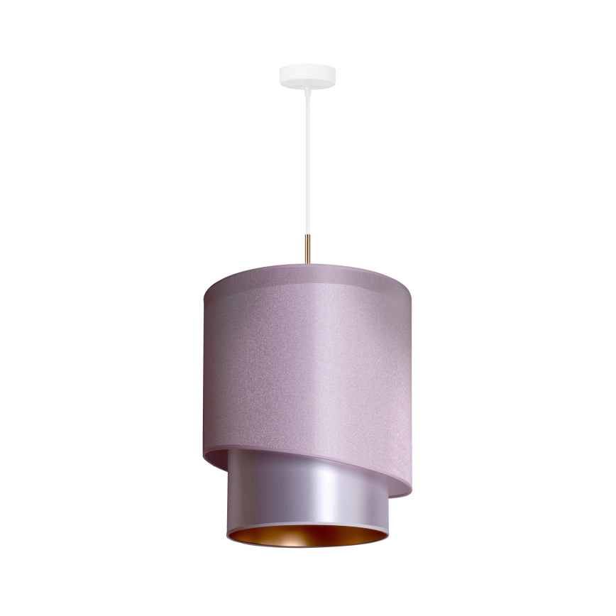 Duolla - Pakabinamas sietynas PARIS 1xE27/15W/230V d. 40 cm rožinis/sidabras/varis