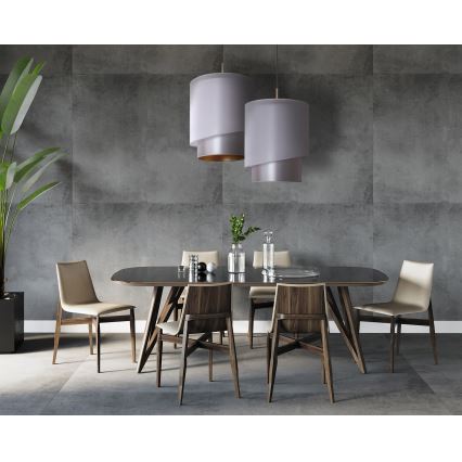 Duolla - Pakabinamas sietynas PARIS 1xE27/15W/230V d. 40 cm sidabras/aukso