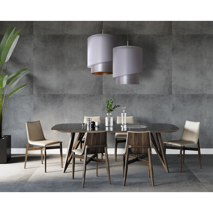Duolla - Pakabinamas sietynas PARIS 1xE27/15W/230V d. 40 cm sidabras/aukso