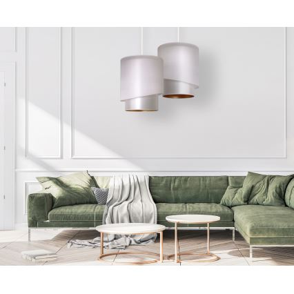 Duolla - Pakabinamas sietynas PARIS 1xE27/15W/230V d. 40 cm sidabras/aukso