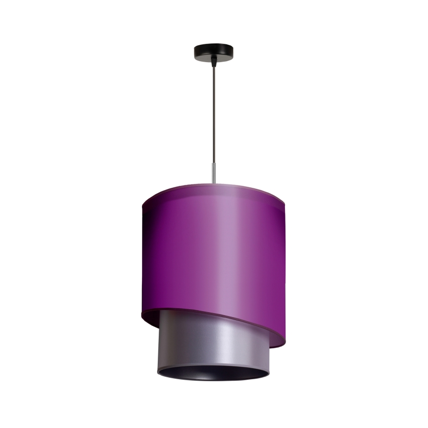 Duolla - Pakabinamas sietynas PARIS 1xE27/15W/230V d. 40 cm violetinis/sidabrinis