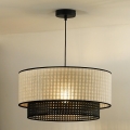 Duolla - Pakabinamas sietynas RATTAN YUTE 1xE27/15W/230V diametras 45 cm kreminė/juoda