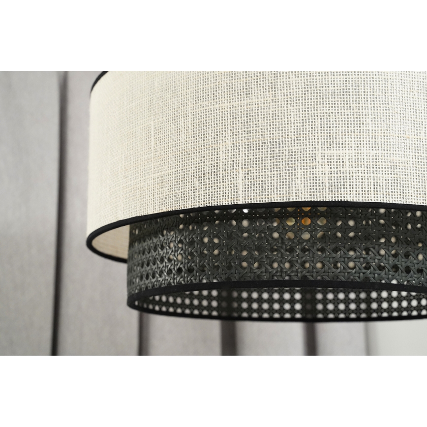Duolla - Pakabinamas sietynas RATTAN YUTE 1xE27/15W/230V diametras 45 cm kreminė/juoda