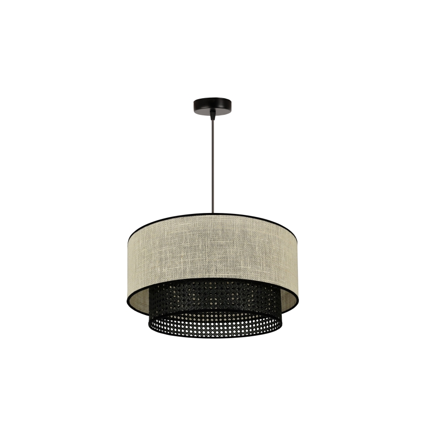 Duolla - Pakabinamas sietynas RATTAN YUTE 1xE27/15W/230V diametras 45 cm kreminė/juoda