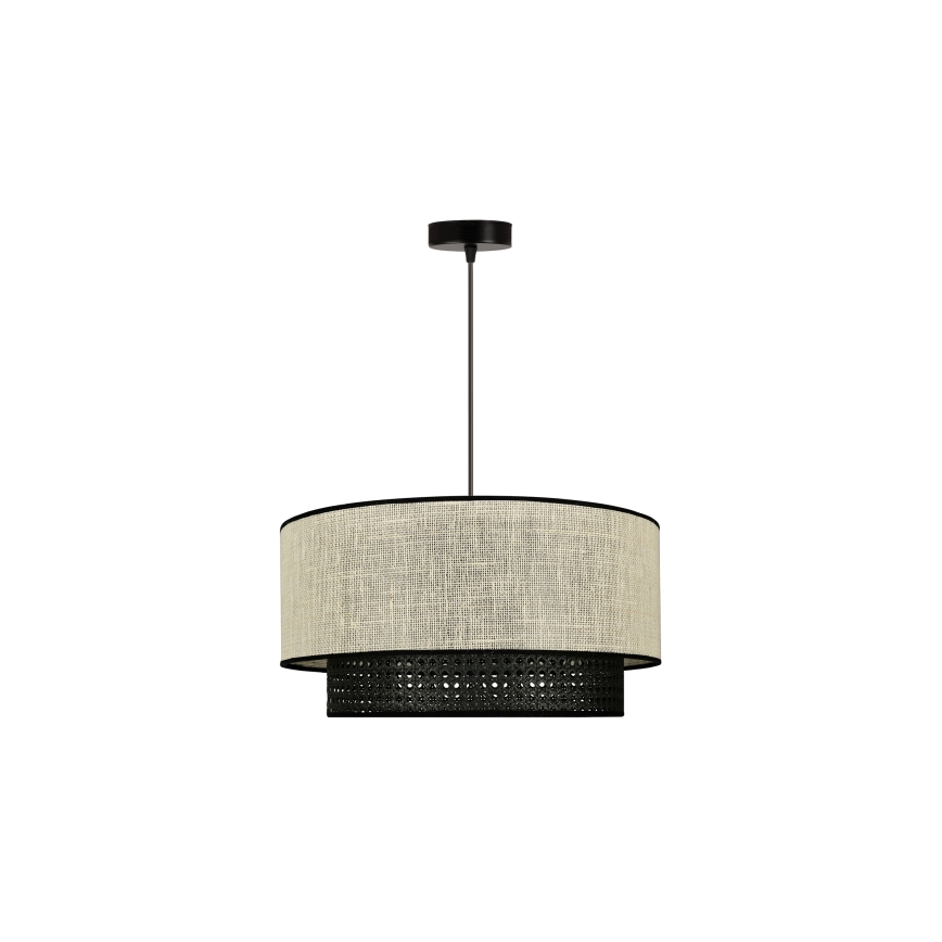 Duolla - Pakabinamas sietynas RATTAN YUTE 1xE27/15W/230V diametras 45 cm kreminė/juoda