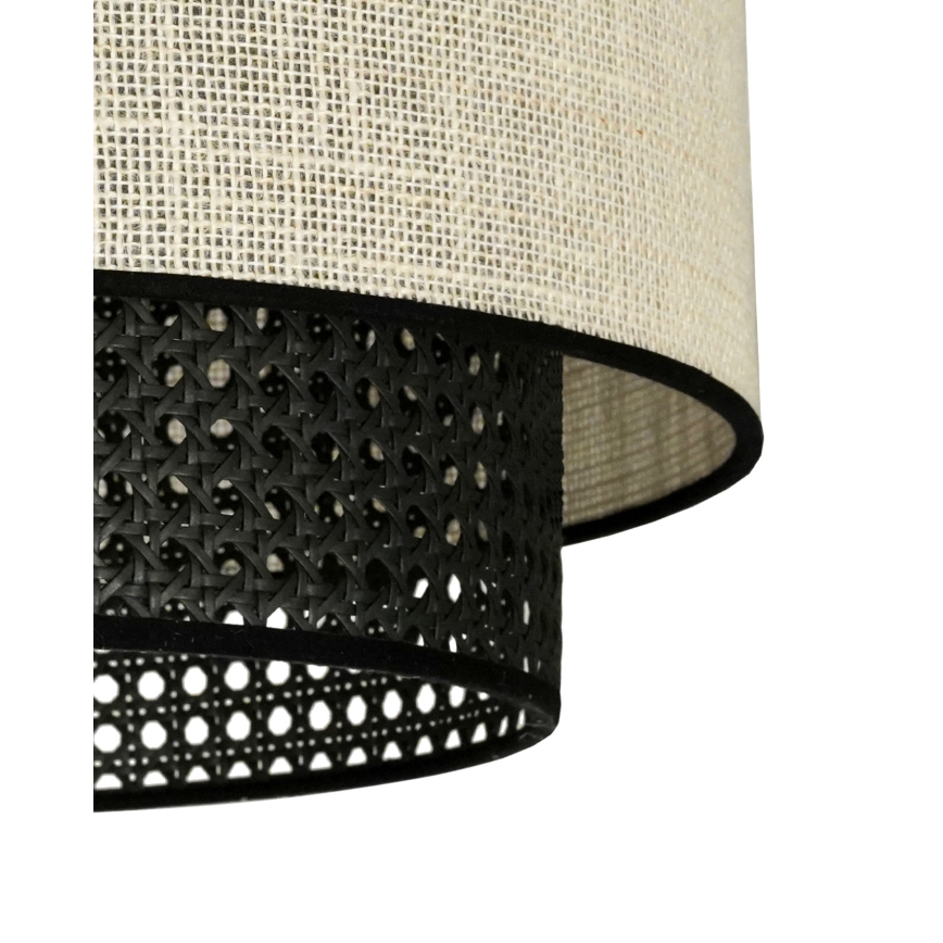 Duolla - Pakabinamas sietynas RATTAN YUTE 1xE27/15W/230V diametras 45 cm kreminė/juoda