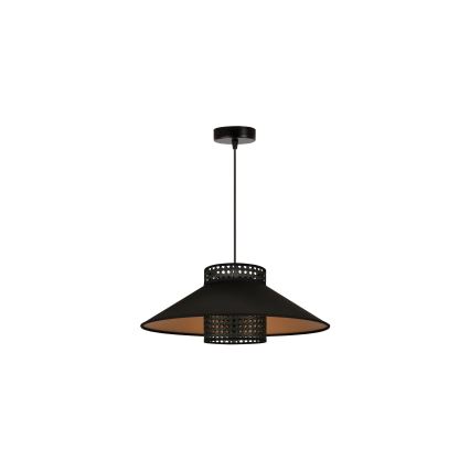 Duolla - Pakabinamas sietynas RIO RATTAN 1xE27/15W/230V diametras 45 cm juoda/auksas