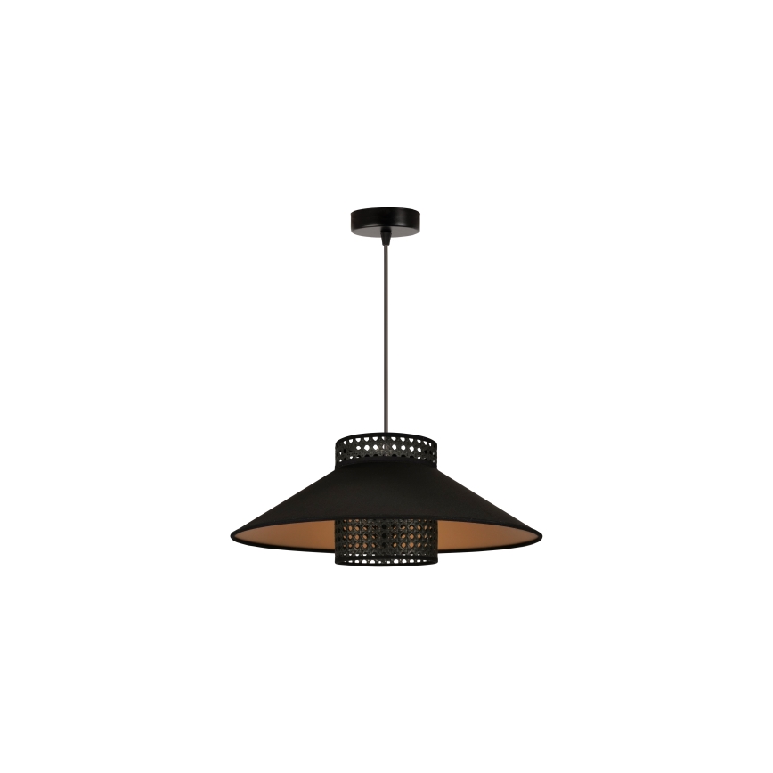 Duolla - Pakabinamas sietynas RIO RATTAN 1xE27/15W/230V diametras 45 cm juoda/auksas