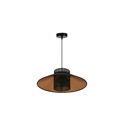 Duolla - Pakabinamas sietynas RIO RATTAN 1xE27/15W/230V diametras 45 cm juoda/auksas