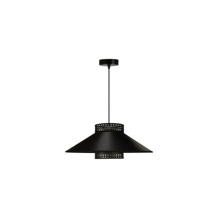 Duolla - Pakabinamas sietynas RIO RATTAN 1xE27/15W/230V diametras 45 cm juoda/auksas