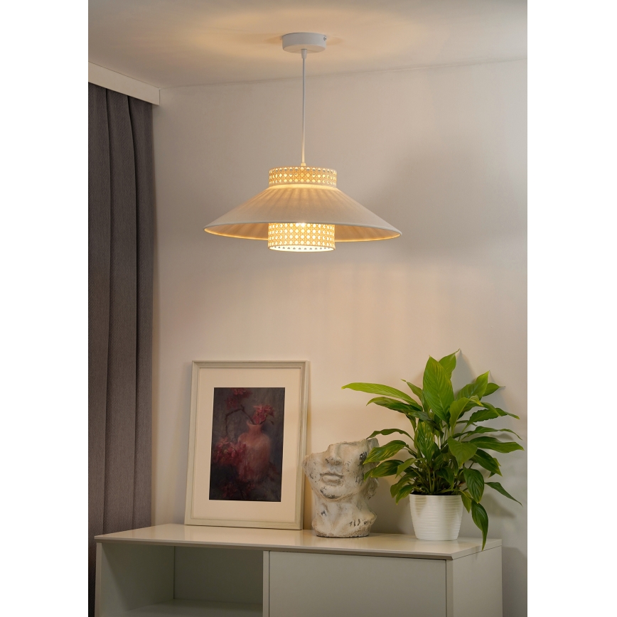 Duolla - Pakabinamas sietynas RIO RATTAN 1xE27/15W/230V diametras 45 cm smėlio spalva/rotangas