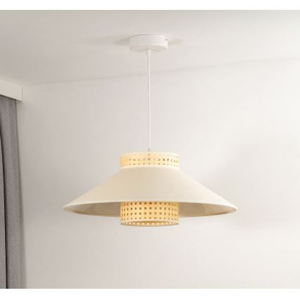 Duolla - Pakabinamas sietynas RIO RATTAN 1xE27/15W/230V diametras 45 cm smėlio spalva/rotangas