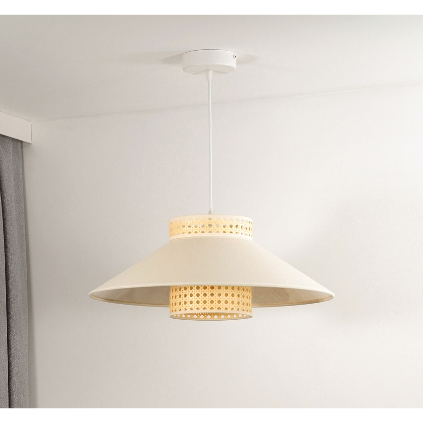 Duolla - Pakabinamas sietynas RIO RATTAN 1xE27/15W/230V diametras 45 cm smėlio spalva/rotangas